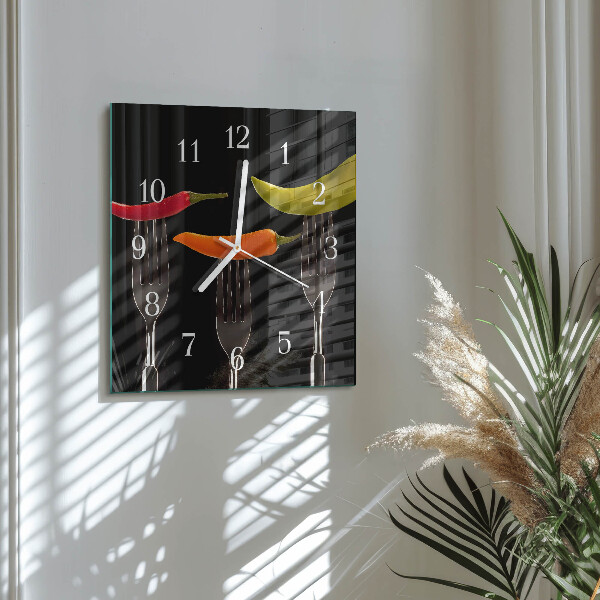 Wanduhr quadratisch Gabel