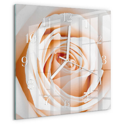 Wanduhr quadratisch Rose