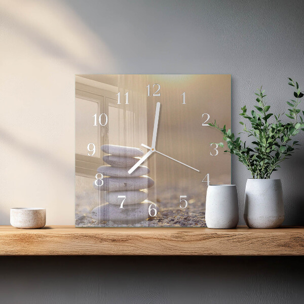 Wanduhr quadratisch Steine