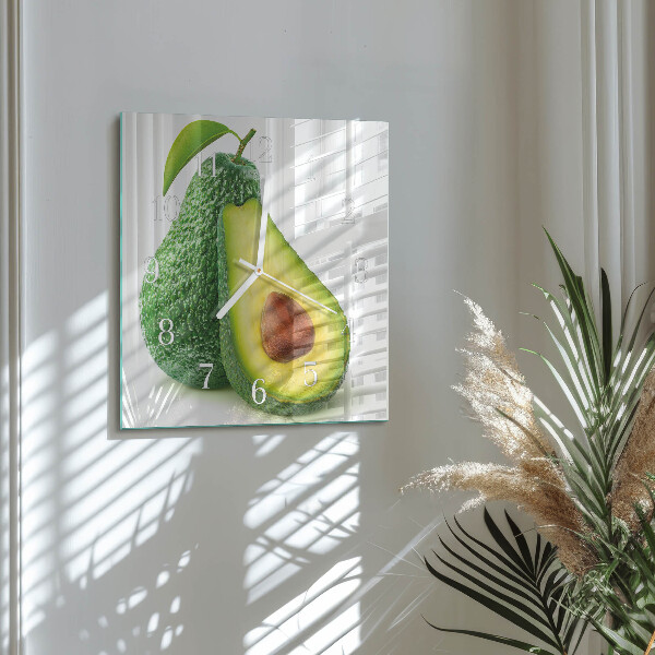Wanduhr quadratisch Avocado