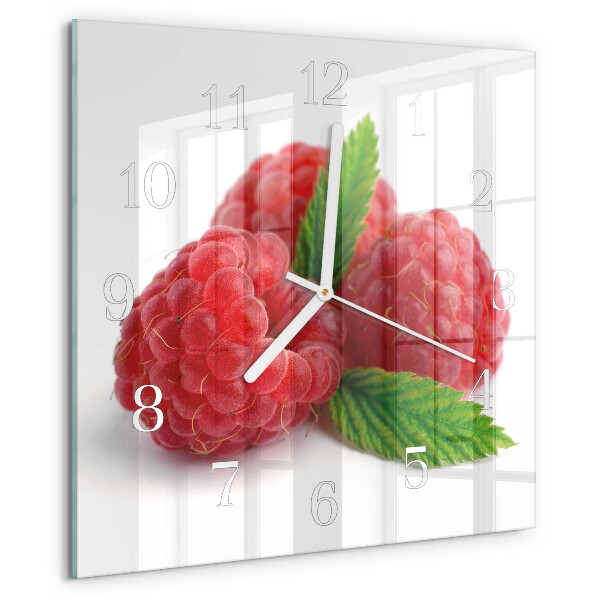 Wanduhr quadratisch Himbeeren