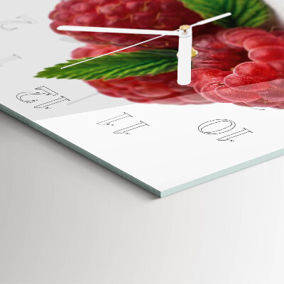 Wanduhr quadratisch Himbeeren