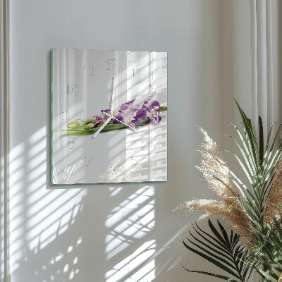 Wanduhr quadratisch Blumen