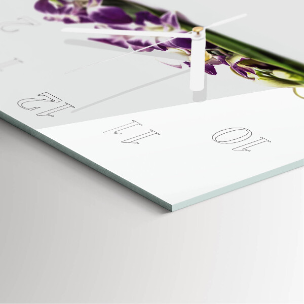 Wanduhr quadratisch Blumen