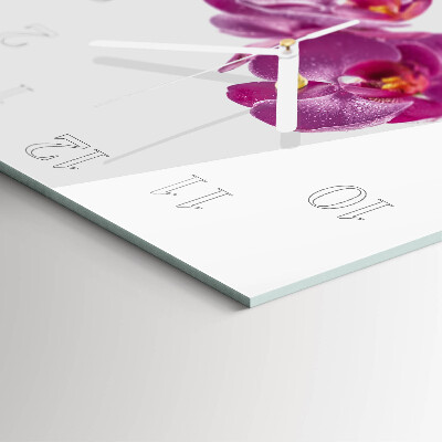 Wanduhr quadratisch Orchidee