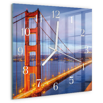 Wanduhr quadratisch Golden Gate