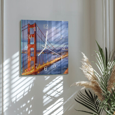 Wanduhr quadratisch Golden Gate