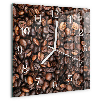 Wanduhr quadratisch Kaffeebohnen