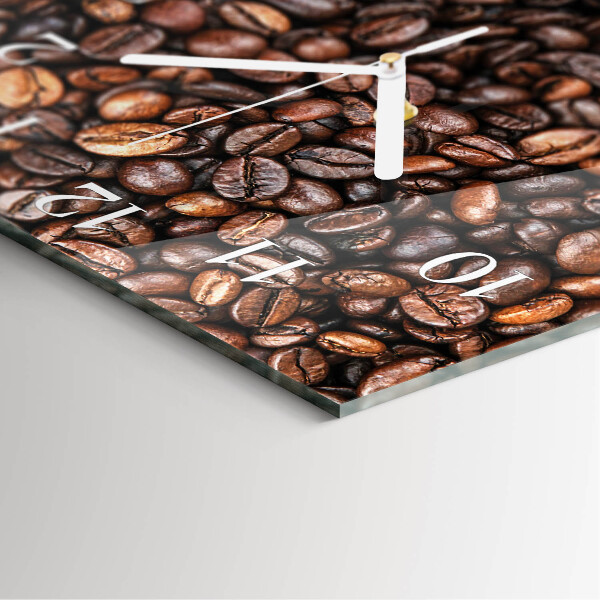 Wanduhr quadratisch Kaffeebohnen