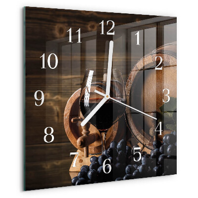 Wanduhr quadratisch Weinfass