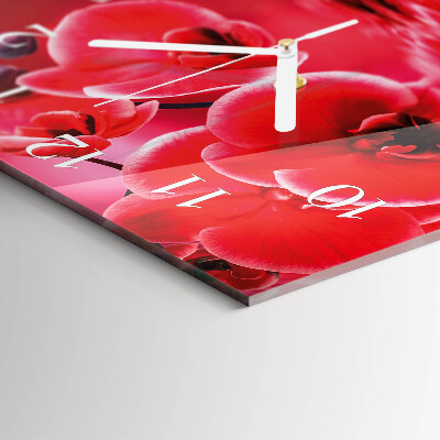 Wanduhr quadratisch Orchidee