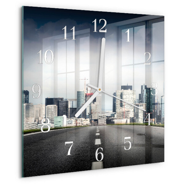 Wanduhr quadratisch Road City