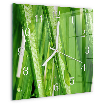 Wanduhr quadratisch Gras