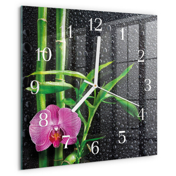 Wanduhr quadratisch Bamboo Spa