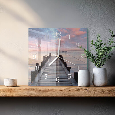 Wanduhr quadratisch Brücke