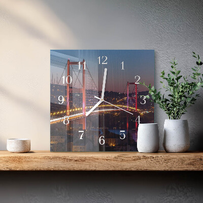 Wanduhr quadratisch Brücke