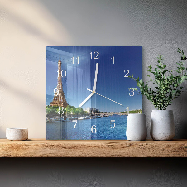 Wanduhr quadratisch Der Himmel von Paris