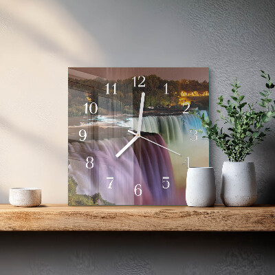 Wanduhr quadratisch Wasserfall