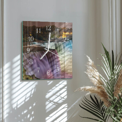 Wanduhr quadratisch Wasserfall
