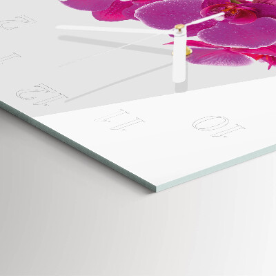 Wanduhr quadratisch Orchidee