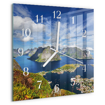 Wanduhr quadratisch Gebirge