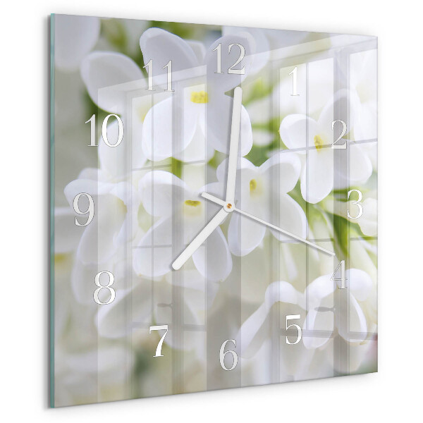 Wanduhr quadratisch Blumen