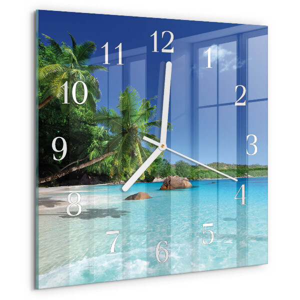 Wanduhr quadratisch Island Palms
