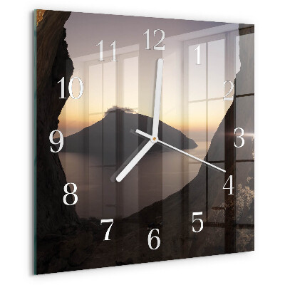 Wanduhr quadratisch Ozeanberg
