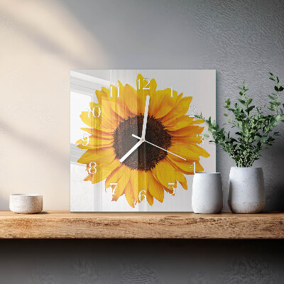 Wanduhr quadratisch Sonnenblume