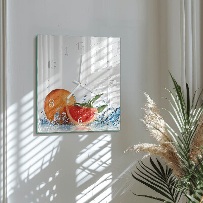 Wanduhr quadratisch Grapefruit