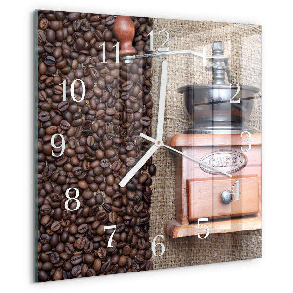 Wanduhr quadratisch Kaffeemühle