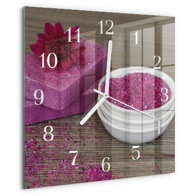 Wanduhr quadratisch Blume