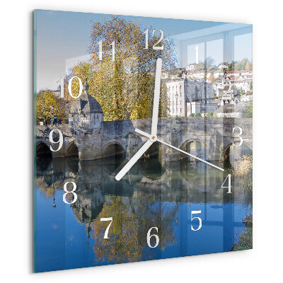 Wanduhr quadratisch Brücke