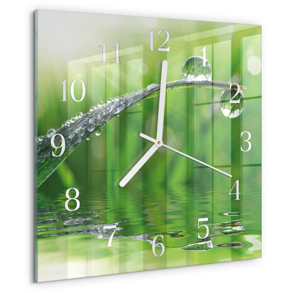 Wanduhr quadratisch Tautropfen