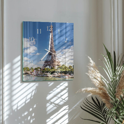 Wanduhr quadratisch Eiffelturm