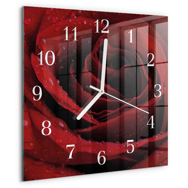 Wanduhr quadratisch Rose