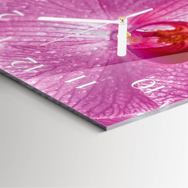Wanduhr quadratisch Orchidee