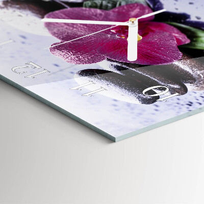 Wanduhr quadratisch Orchidee