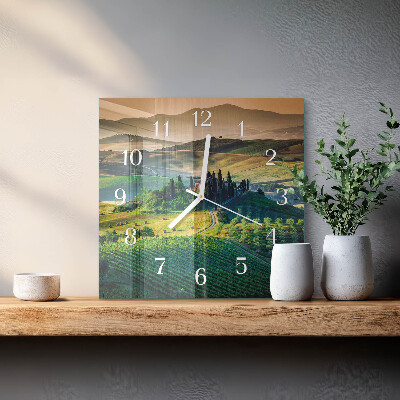 Wanduhr quadratisch Landschaft
