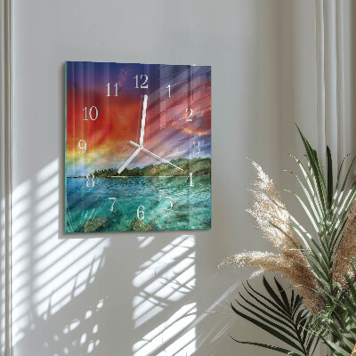 Wanduhr quadratisch Landschaft
