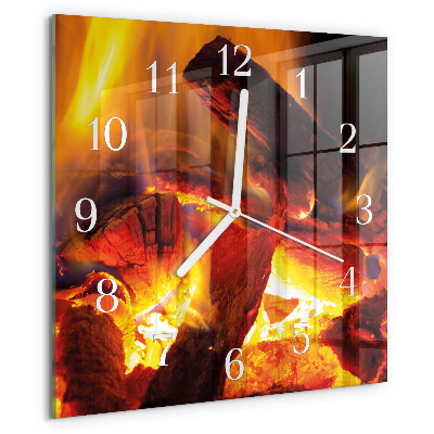 Wanduhr quadratisch Feuer