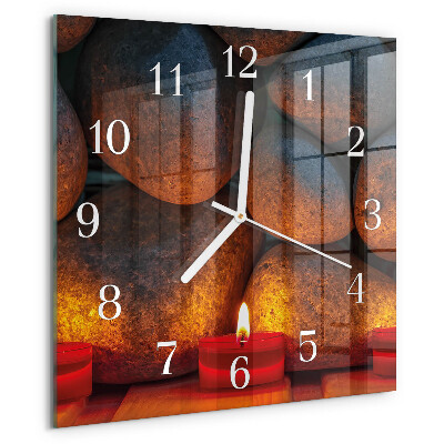 Wanduhr quadratisch Steine
