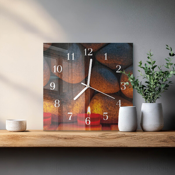 Wanduhr quadratisch Steine