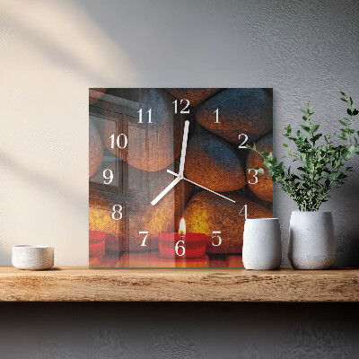 Wanduhr quadratisch Steine
