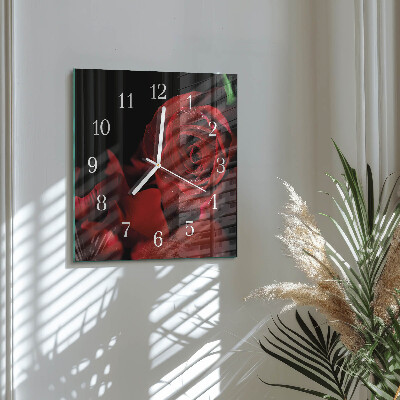 Wanduhr quadratisch Rose
