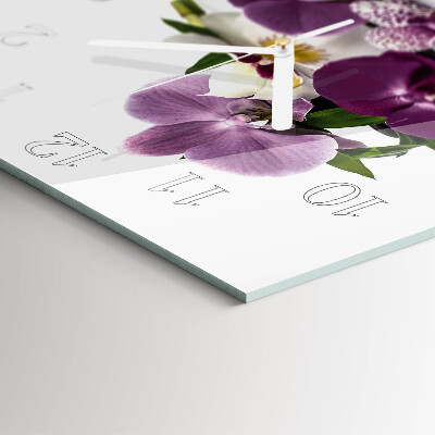 Wanduhr quadratisch Orchidee