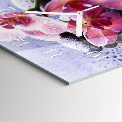 Wanduhr quadratisch Orchidee