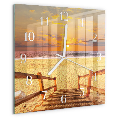 Wanduhr quadratisch Strandbrücke