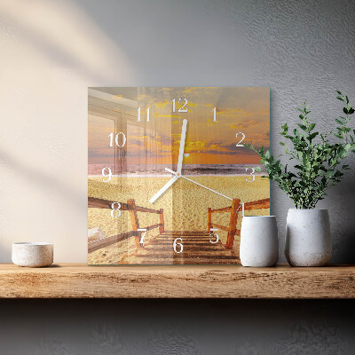 Wanduhr quadratisch Strandbrücke
