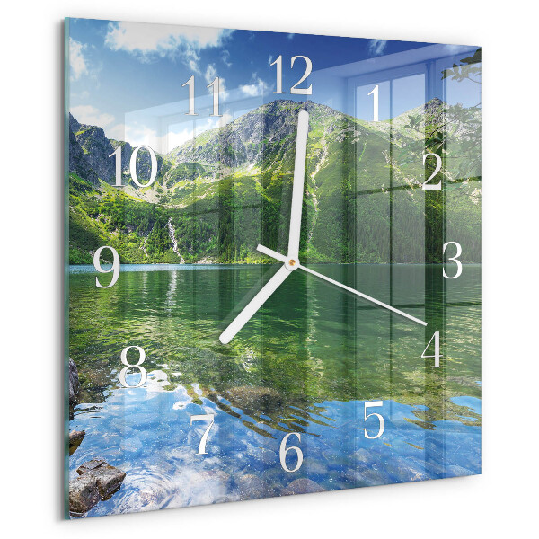 Wanduhr quadratisch Bergsee